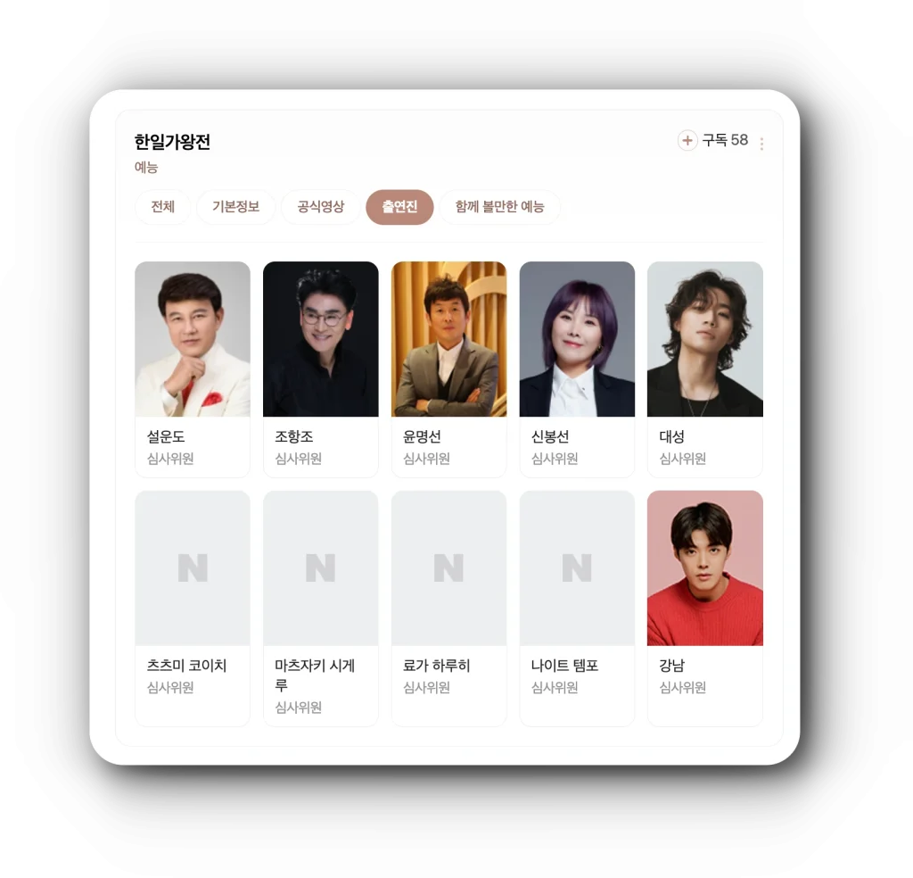 한일가왕전 심사위원